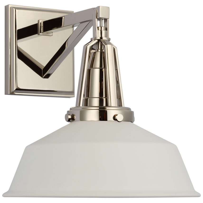 Laurel 10" Sconce-Visual Comfort-VISUAL-CHD 2455PN-WHT-Wall LightingPolished Nickel-Matte White-9-France and Son