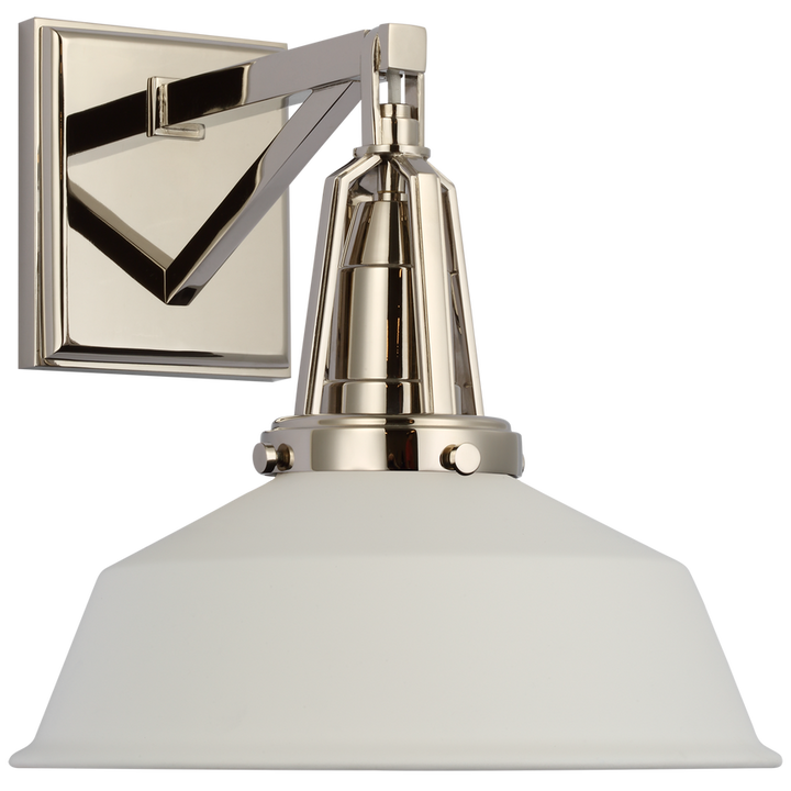 Laurel 10" Sconce-Visual Comfort-VISUAL-CHD 2455PN-WHT-Wall LightingPolished Nickel-Matte White-9-France and Son