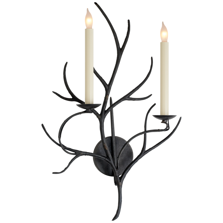 Braly Sconce-Visual Comfort-VISUAL-CHD 2470AI-Wall LightingAged Iron-1-France and Son