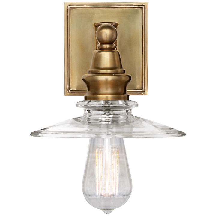 Cavelleine Shield Sconce-Visual Comfort-VISUAL-CHD 2473AB-CG-Wall LightingAntique-Burnished Brass-1-France and Son