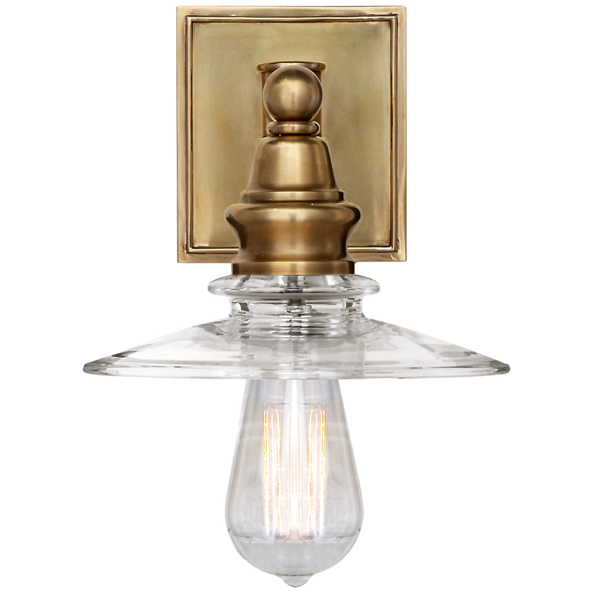 Cavelleine Shield Sconce-Visual Comfort-VISUAL-CHD 2473AB-CG-Wall LightingAntique-Burnished Brass-1-France and Son