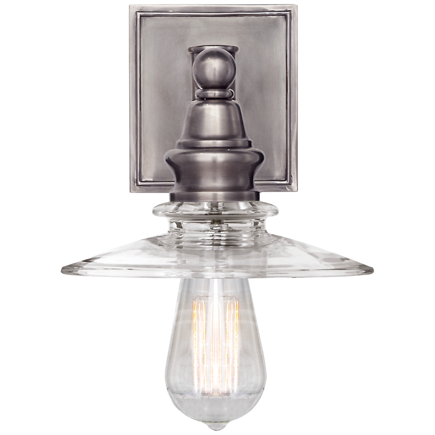 Cavelleine Shield Sconce-Visual Comfort-VISUAL-CHD 2473AN-CG-Wall LightingAntique Nickel-2-France and Son