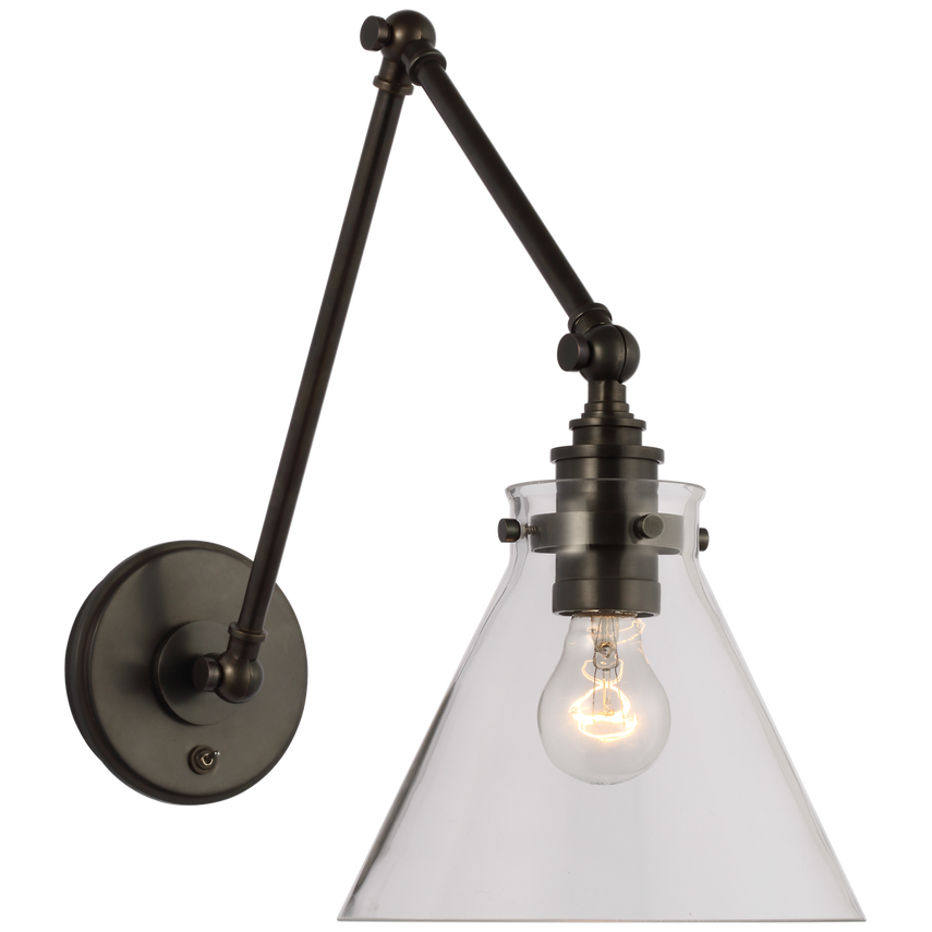 Parker Double Library Wall Light-Visual Comfort-VISUAL-CHD 2526BZ-CG-Wall LightingBronze / Clear Glass-3-France and Son