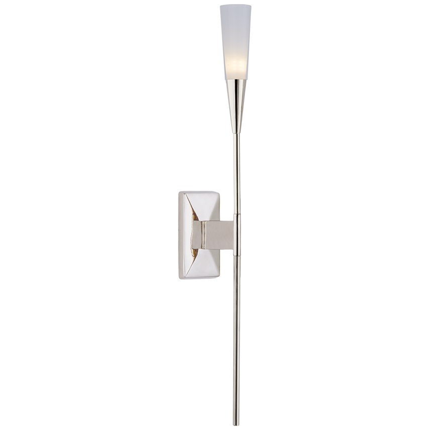 Shella Single Tail Sconce-Visual Comfort-VISUAL-CHD 2601PN-Wall LightingPolished Nickel / Frosted Acrylic-3-France and Son