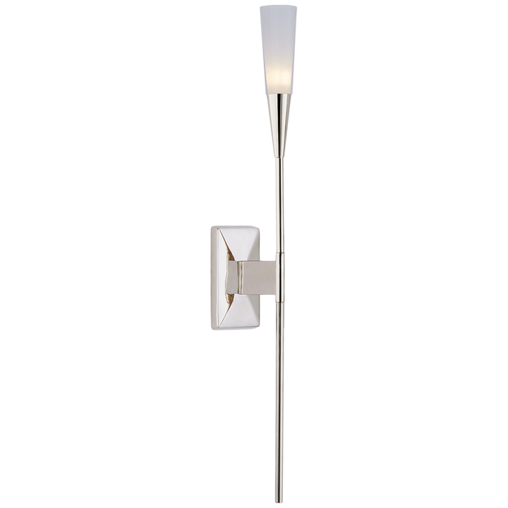 Shella Single Tail Sconce-Visual Comfort-VISUAL-CHD 2601PN-Wall LightingPolished Nickel / Frosted Acrylic-3-France and Son