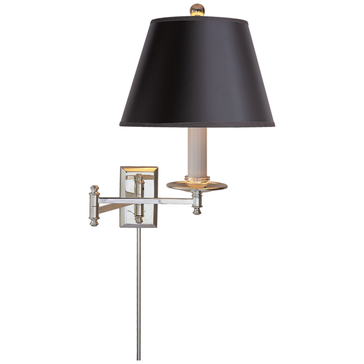 Doncaster Swing Arm-Visual Comfort-VISUAL-CHD 5101PN-B-Wall LightingPolished Nickel with Black Shade-5-France and Son