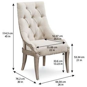 Arch Salvage Reeves Host Chair - Brown, Beige