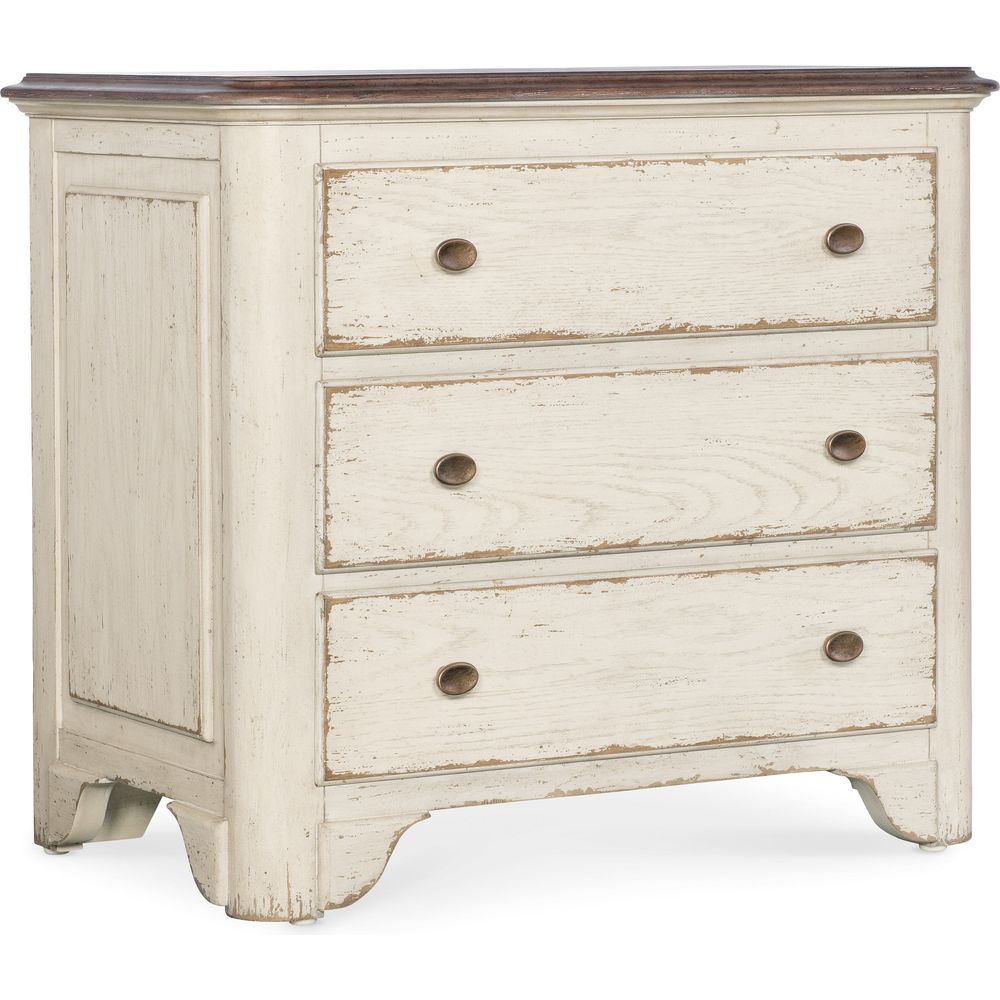 Nightstands Americana Three-Drawer Two-Tone Nightstand - Whites/Creams/Beiges