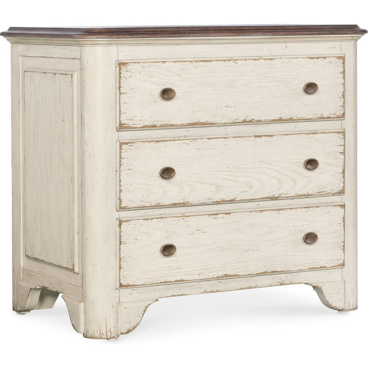 Nightstands Americana Three-Drawer Two-Tone Nightstand - Whites/Creams/Beiges