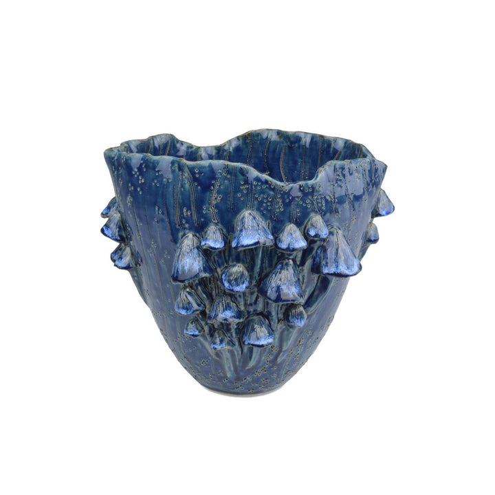 Conical Mushrooms Medium Dark Blue Vase