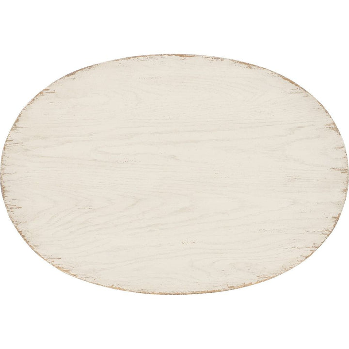 Americana One-Drawer Oval Nightstand - Whites/Creams/Beiges