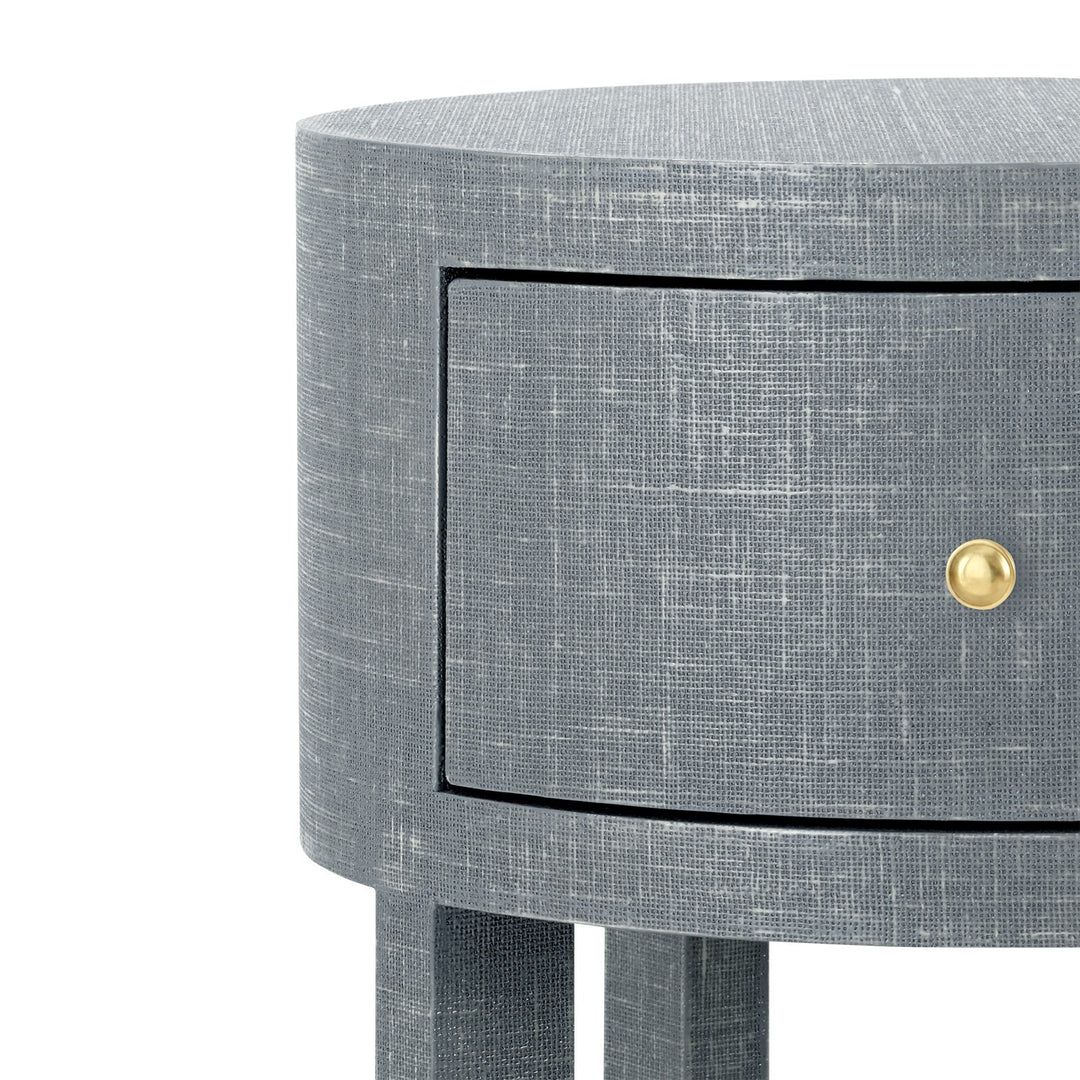 Claudette 1-Drawer Round Side Table