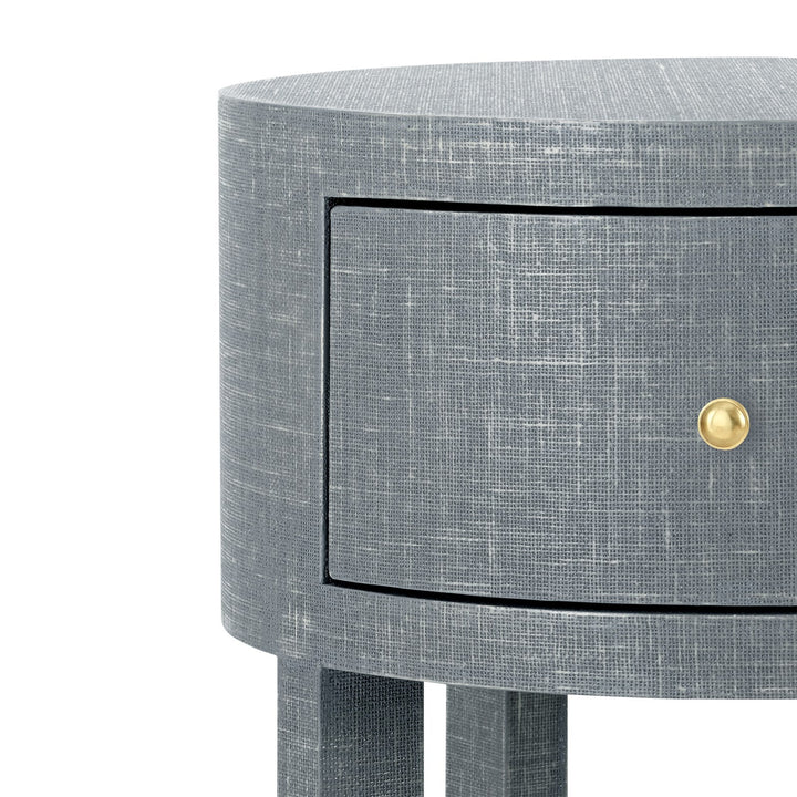 Claudette 1-Drawer Round Side Table