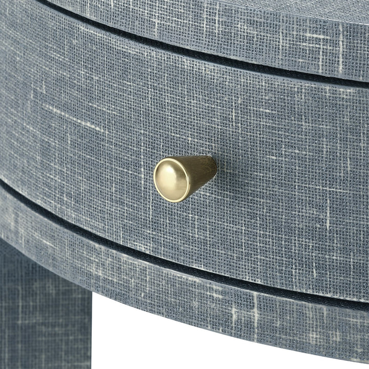 Claudette 1-Drawer Round Side Table