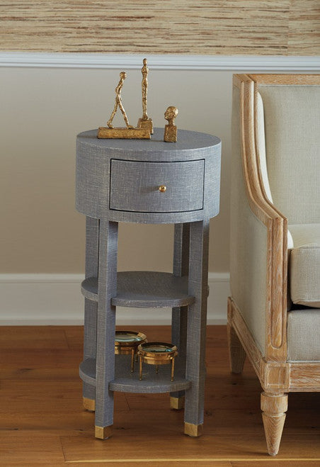 Claudette 1-Drawer Round Side Table