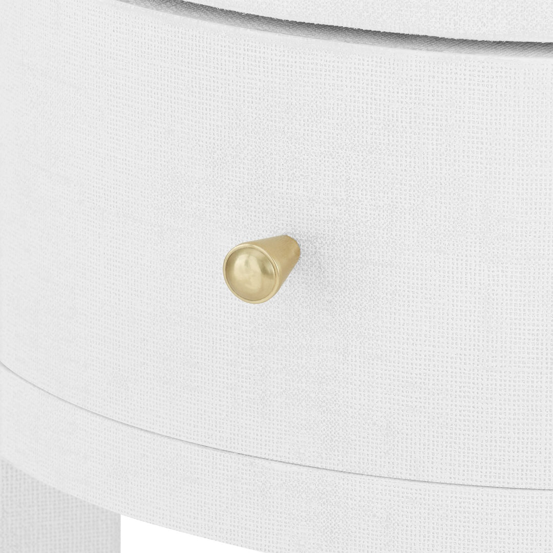 Claudette 1-Drawer Round Side Table