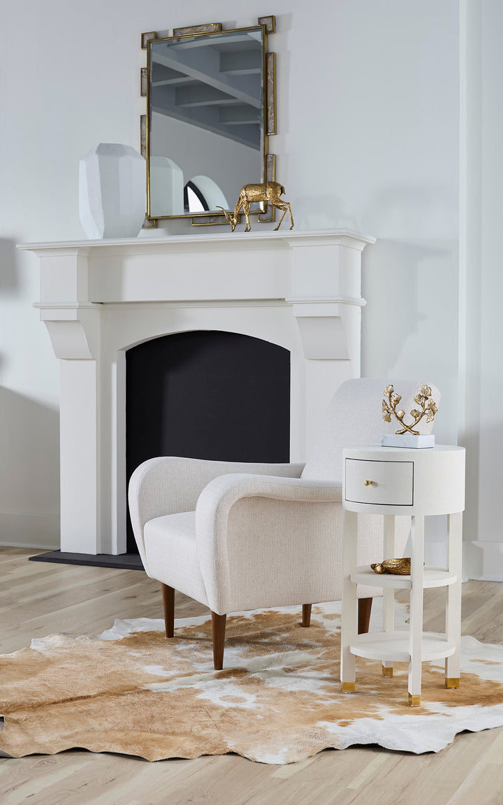 Claudette 1-Drawer Round Side Table