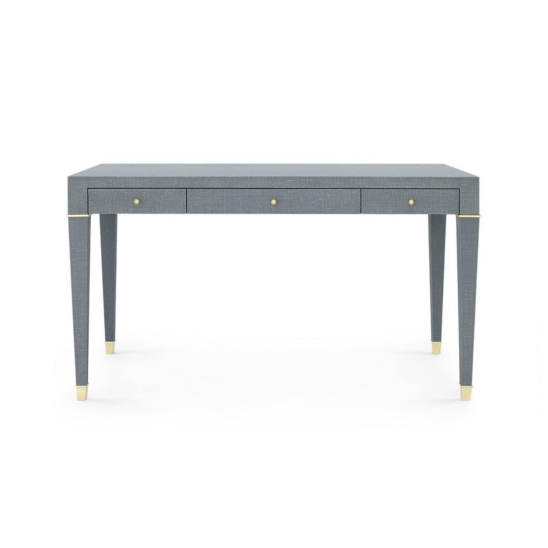 Claudette Desk, Washed Winter Gray, Brass