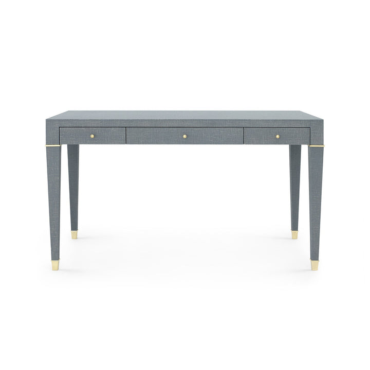 Claudette Desk, Washed Winter Gray, Brass