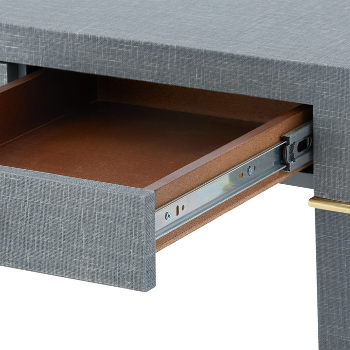 Claudette Desk, Washed Winter Gray, Brass