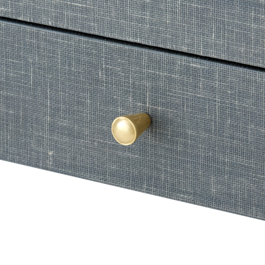 Claudette Desk, Washed Winter Gray, Brass