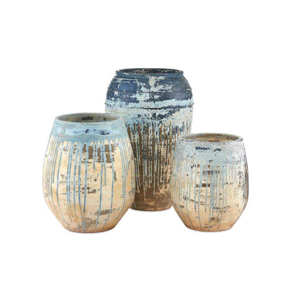 Planters Catania Large Antique Blue Drip Planter