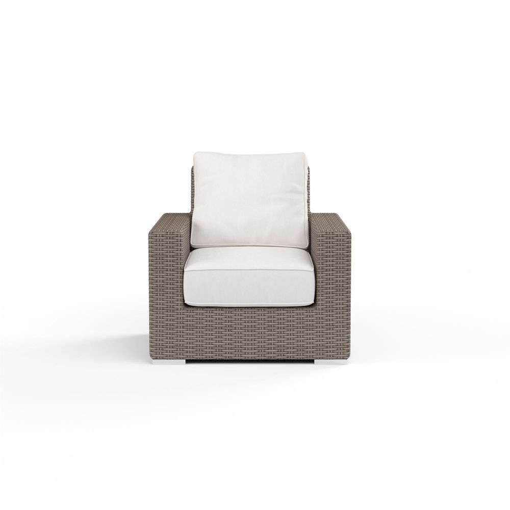 Outdoor Lounge Chairs Coronado Club Chair in Canvas Flax w/ Self Welt