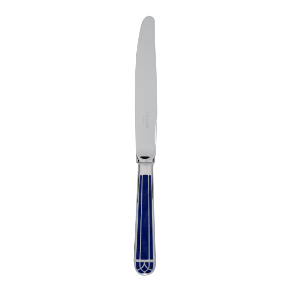 Silver-Plated Standard Dinner Knife Talisman Marbled Blue Serving Utensil