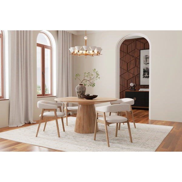 Cove Round Dining Table, Natural-Alpine Furniture-ALPINE-3859NAT-01-Dining Tables-1-France and Son