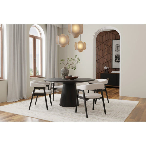 Cove Round Dining Table, Vintage Black-Alpine Furniture-ALPINE-3859-01-Dining Tables-1-France and Son