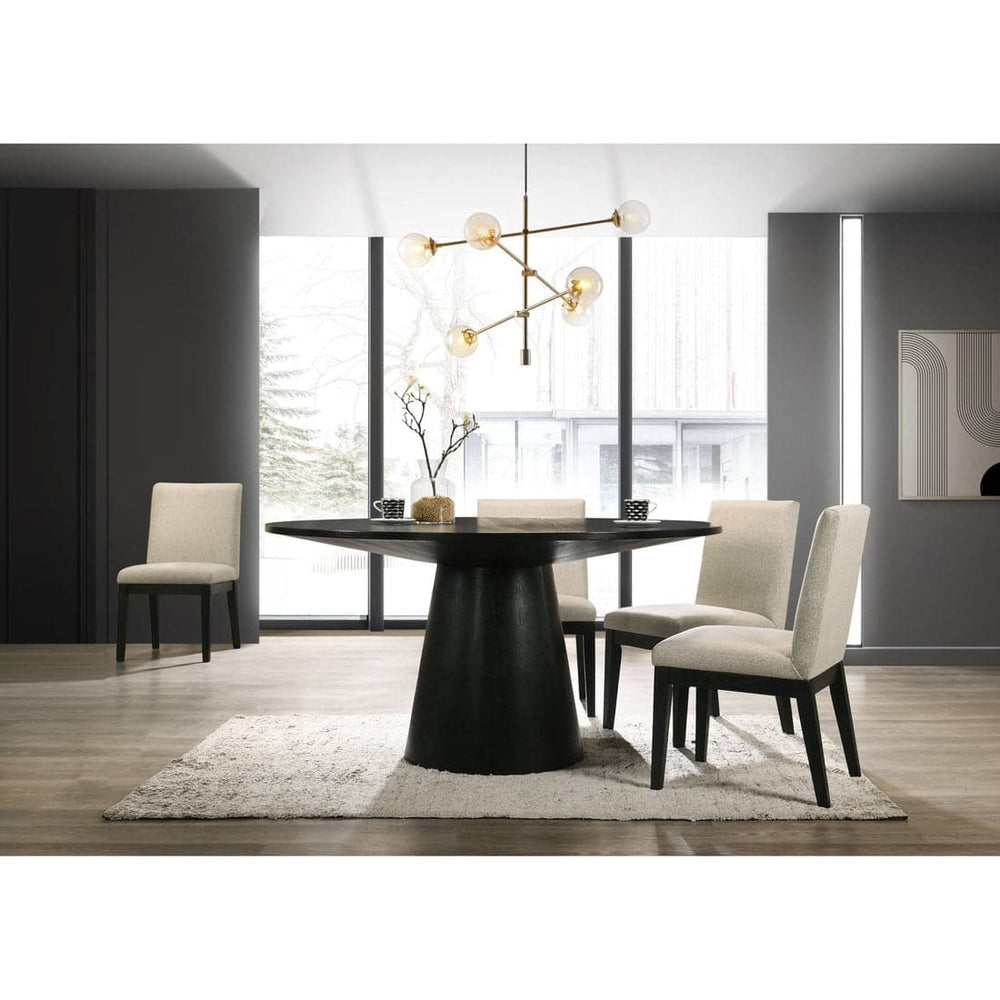 Cove Round Dining Table, Vintage Black-Alpine Furniture-ALPINE-3859-01-Dining Tables-2-France and Son