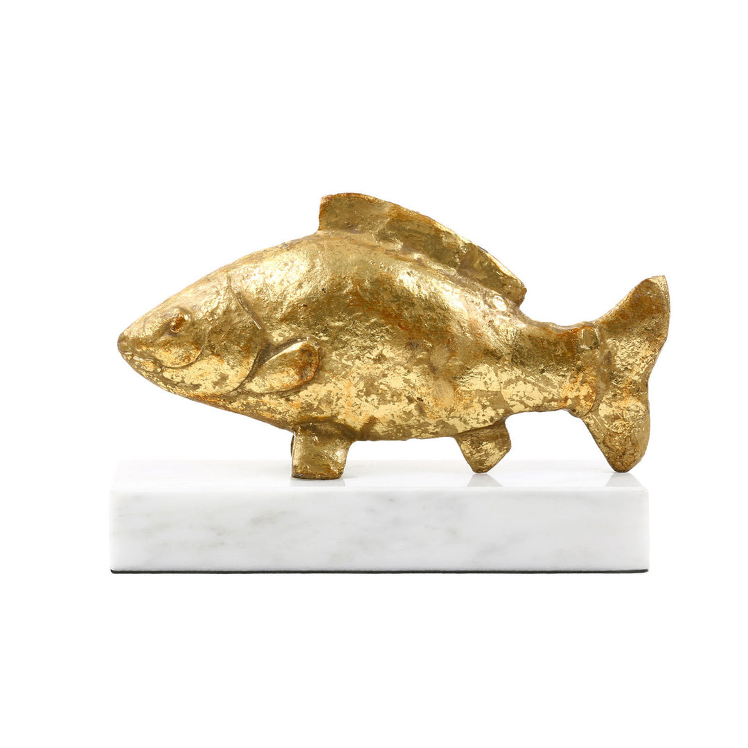 Carp Fish Statue, Gold Leaf