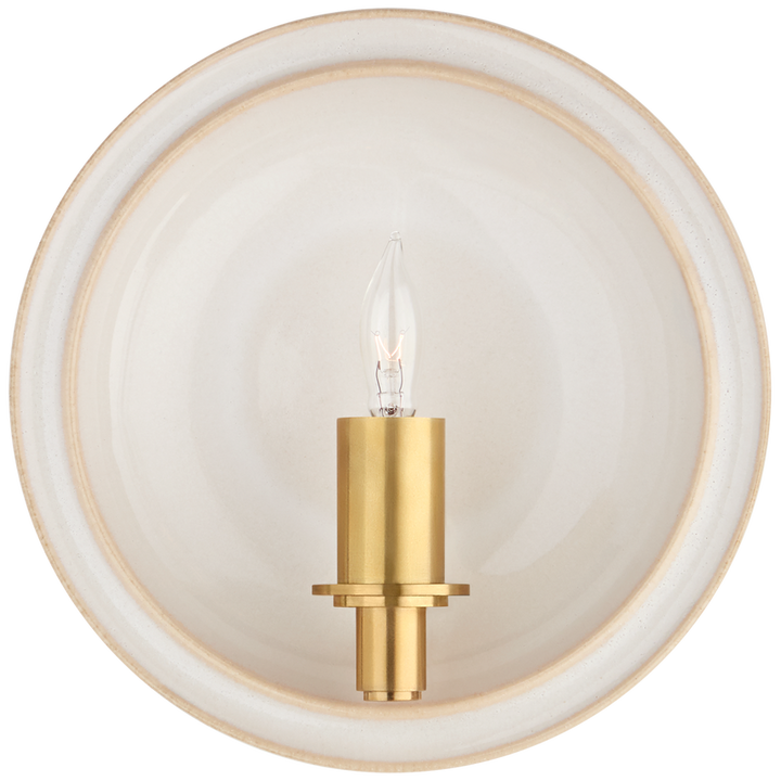 Leny Small Round Sconce-Visual Comfort-VISUAL-CS 2605IVO-Wall LightingIvory-2-France and Son