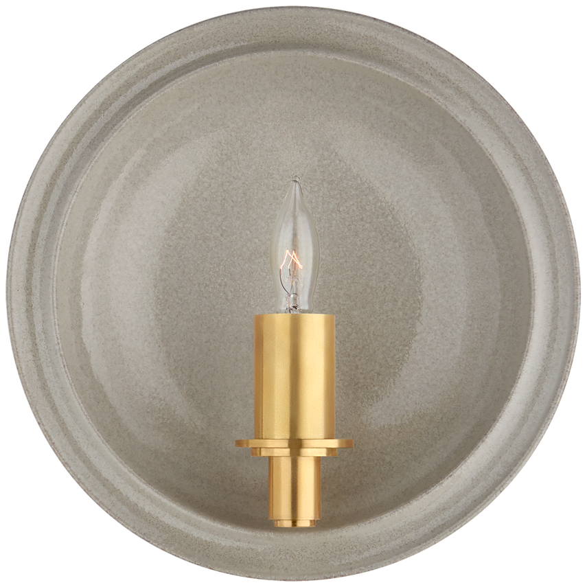 Leny Small Round Sconce-Visual Comfort-VISUAL-CS 2605SHG-Wall LightingShellish Gray-4-France and Son