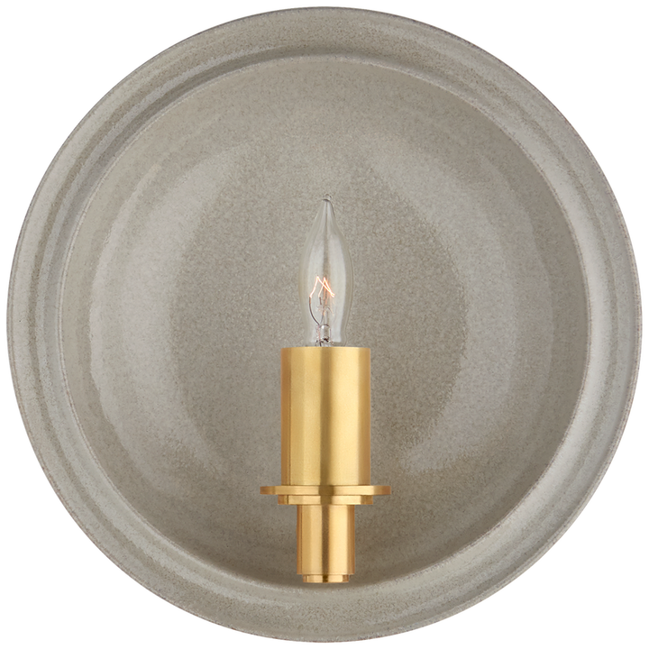 Leny Small Round Sconce-Visual Comfort-VISUAL-CS 2605SHG-Wall LightingShellish Gray-4-France and Son