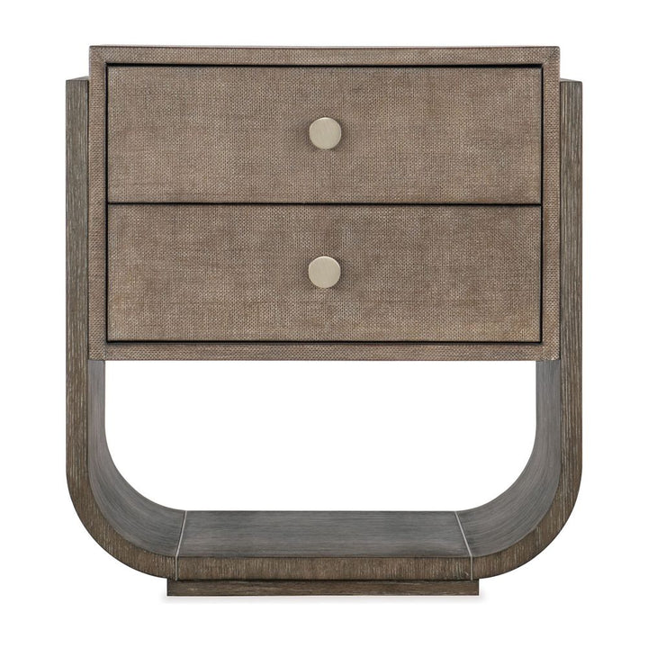 Nightstands Pulse Two Drawer Metal Knob Nightstand - Dark Wood