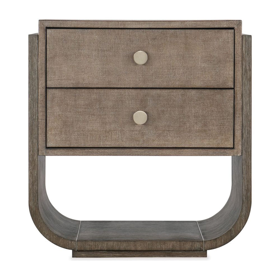 Nightstands Pulse Two Drawer Metal Knob Nightstand - Dark Wood