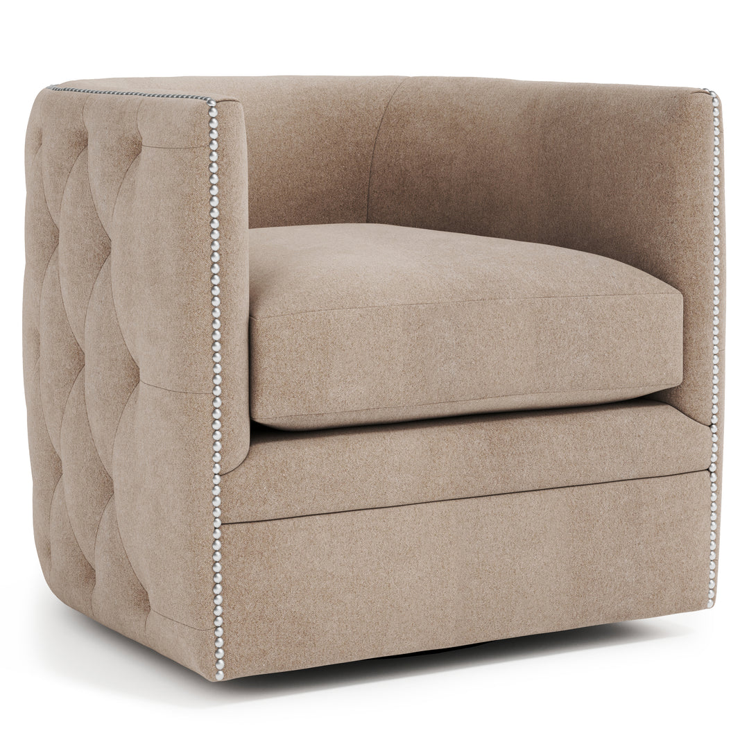Palazzo Beige Fabric Swivel Chair