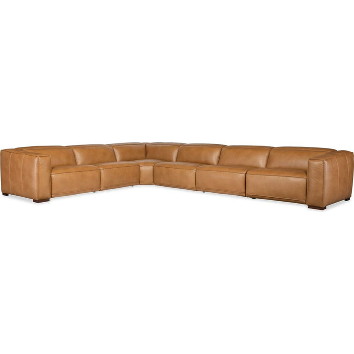 Sectionals: Recliners Nimbus 6 Seat Sectional 4-Power Recline & Power Headrest - Brown