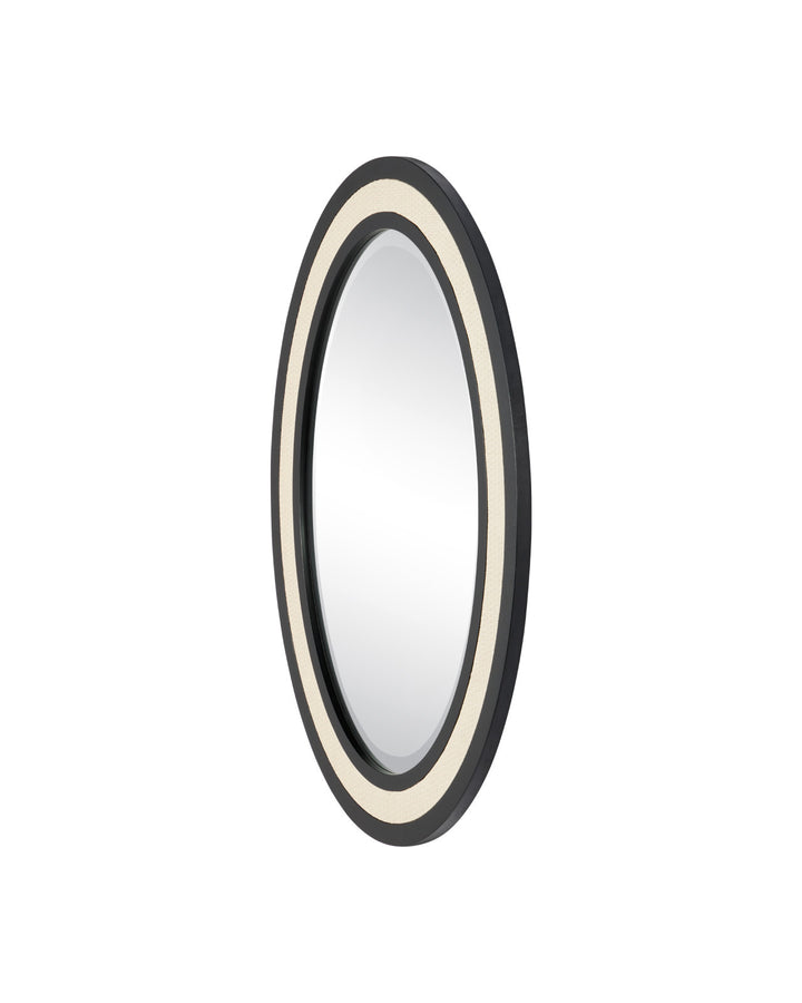 Deanna Ivory Raffia Oval Mirror