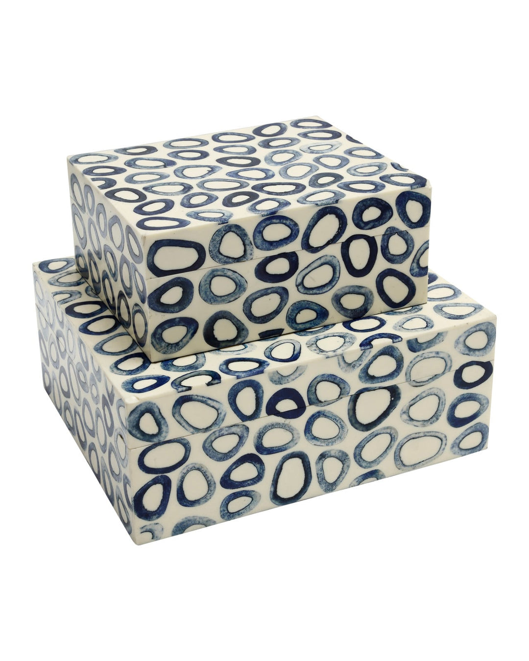 Boxes Ovoid Blue Box Set of 2