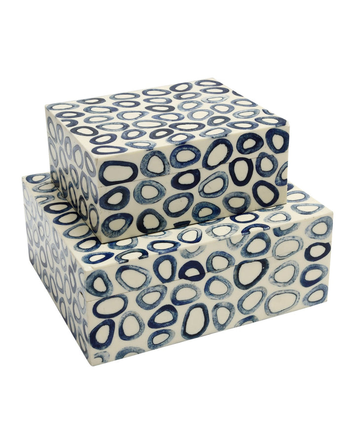 Boxes Ovoid Blue Box Set of 2