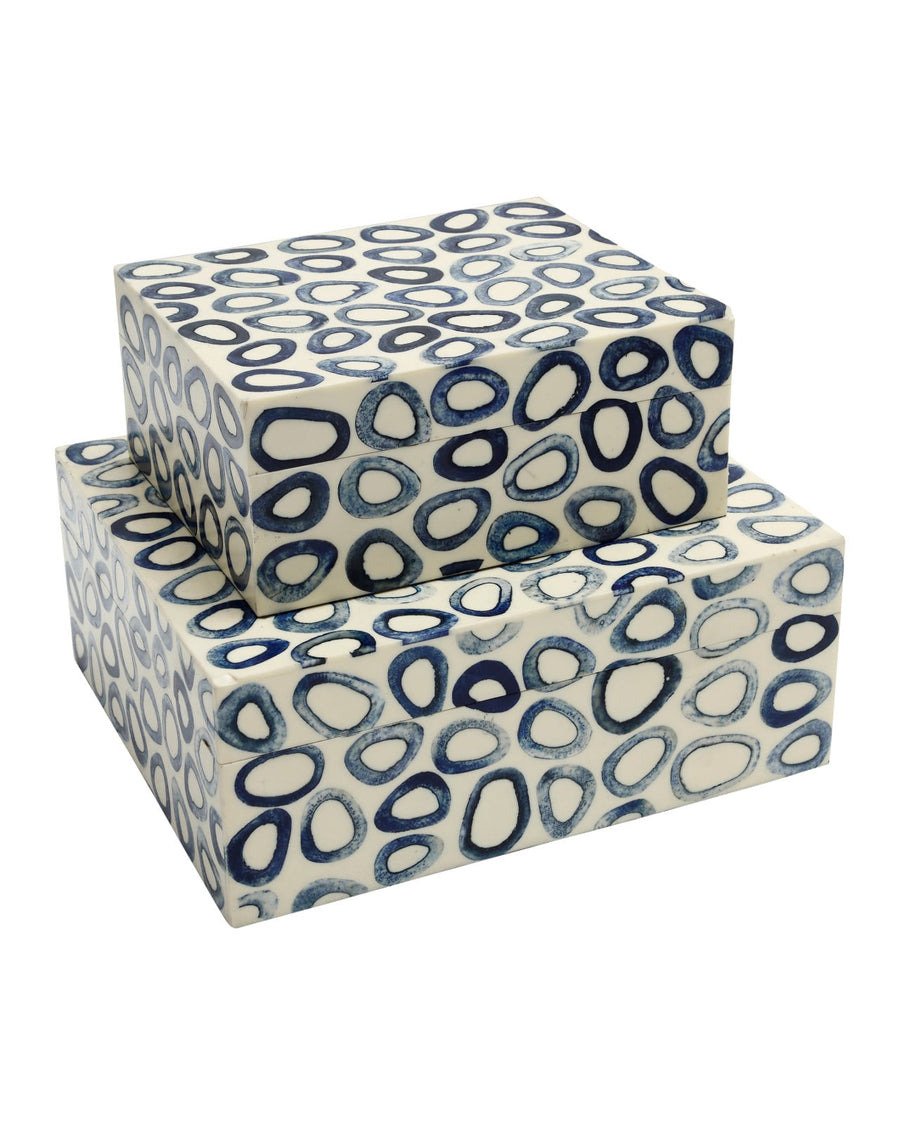 Boxes Ovoid Blue Box Set of 2