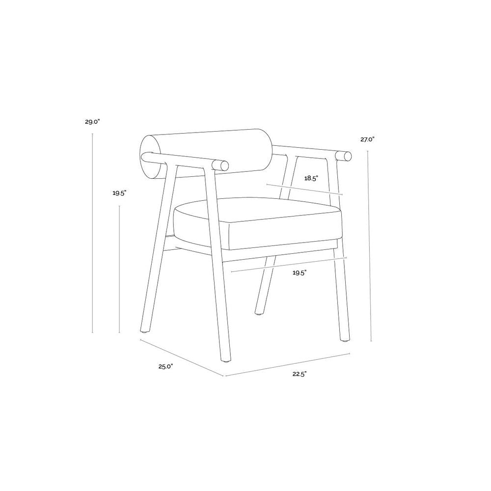 Sova Dining Armchair - Antique Brown - Sahara Camel Leather