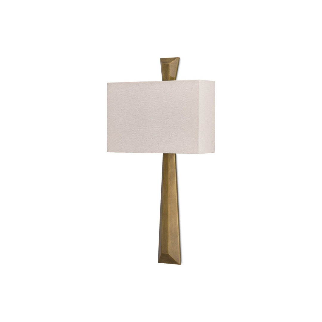 Arno Brass Wall Sconce, White Shade