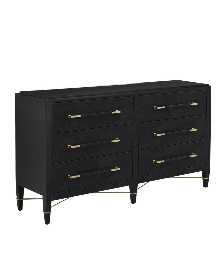 Dressers & Chests Verona Black Six-Drawer Chest