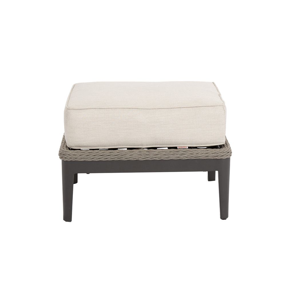 Outdoor Ottomans Marbella Ottoman in Echo Ash w/ Self Welt