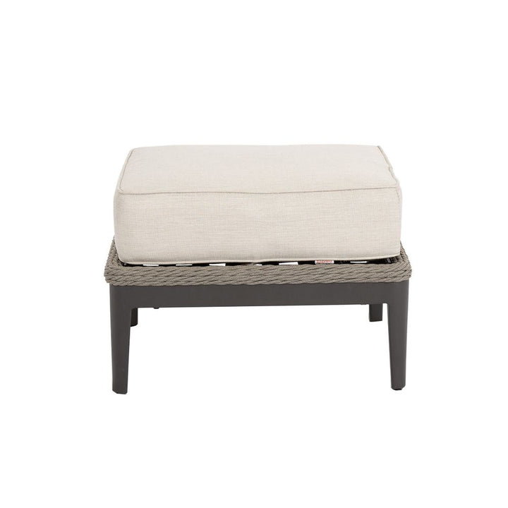 Outdoor Ottomans Marbella Ottoman in Echo Ash w/ Self Welt