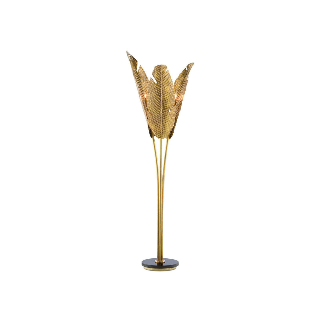 Tropical Large Brass Floor Lamp