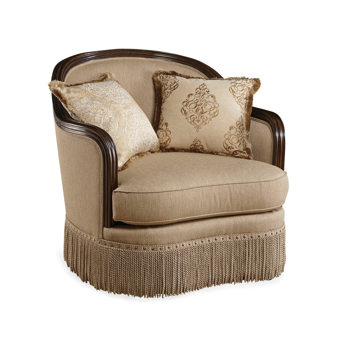 Giovanna Golden Quartz Matching Chair - Brown, Beige